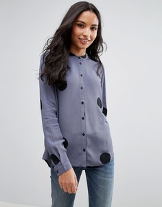 Рубашка в горошек Pieces Helen - Синий