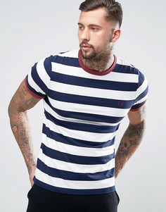 Синяя футболка в полоску Fred Perry Ringer - Синий
