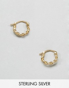 Винтажные серьги-кольца из позолоченного серебра 10мм ASOS - Золотой