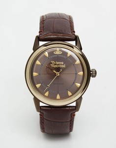 Часы с кожаным ремешком Vivienne Westwood Grosvenor II VV064GDBR - Коричневый