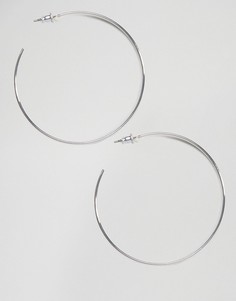 Тонкие серьги-кольца ASOS 50 мм - Серебряный