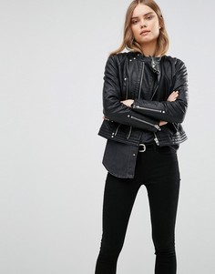 Байкерская куртка из искусственной кожи Blank NYC - Черный