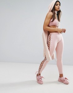 Леггинсы с атласной шнуровкой Puma X Fenty - Розовый
