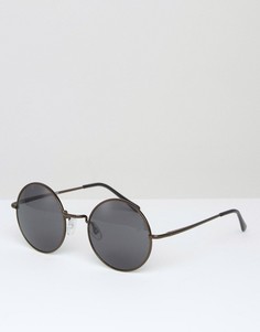 Круглые солнцезащитные очки в матовой медной оправе ASOS - Коричневый