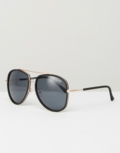 Черные солнцезащитные очки-авиаторы Quay Australia Needing - Черный