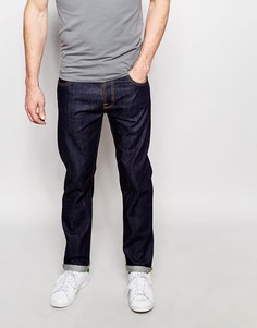 Однотонные прямые джинсы из сухой ткани Nudie Jeans Steady Eddie - Синий