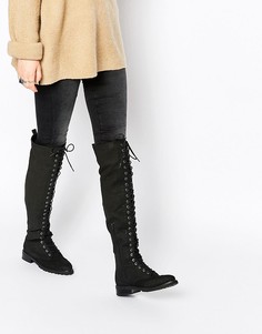 Ботфорты со шнуровкой ASOS KNICK KNACK - Черный