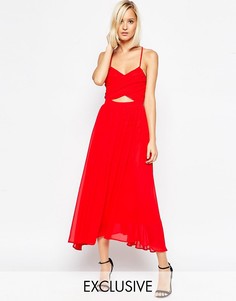 Платье миди с запахом и шнуровкой Lavish Alice - Красный