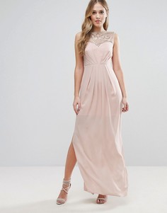 Платье макси с декорированным лифом сердечком Lipsy - Розовый