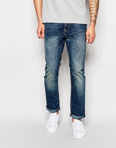 Узкие мраморные джинсы New Look Authentic - Синий