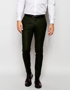 Шерстяные зауженные брюки Selected Homme - Зеленый