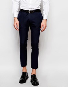 Зауженные брюки скинни со вставками по боковым швам ASOS - Темно-синий