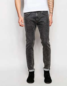 Черные эластичные джинсы скинни с эффектом кислотной стирки Lee Jeans Luke - Черный
