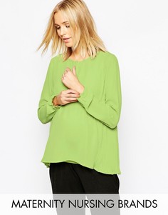 Блузка для кормящих мам с длинными рукавами Mamalicious - Зеленый Mama.Licious