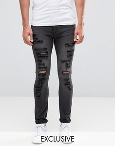 Рваные облегающие джинсы Cheap Monday - Серый