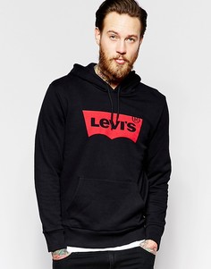 Черный свитшот с капюшоном и логотипом в форме летучей мыши Levis - Черный