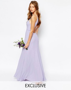 Асимметричное платье макси с вырезом капелькой Fame and Partners Nevada - Фиолетовый