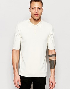 Трикотажная футболка-поло с короткими рукавами ADPT - Белый
