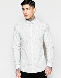 Рубашка классического кроя с цветочным принтом Minimum - Белый