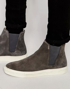 Замшевые кроссовки челси Hudson London - Серый