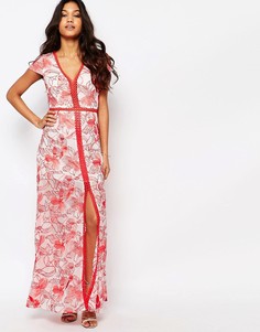 Платье с вышивкой и высоким разрезом Foxiedox Tulip - Мульти