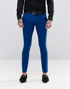 Синие супероблегающие брюки под смокинг ASOS - Синий