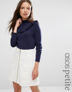 Джемпер с рюшами спереди ASOS PETITE - Темно-синий