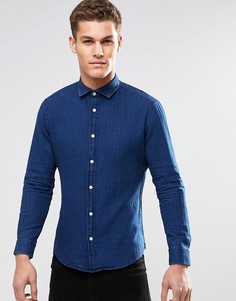Рубашка зауженного кроя с длинными рукавами Esprit - Синий