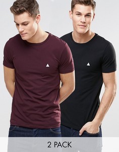 2 футболки с логотипом (темно‑красная/черная) ASOS - СКИДКА 13 - Мульти