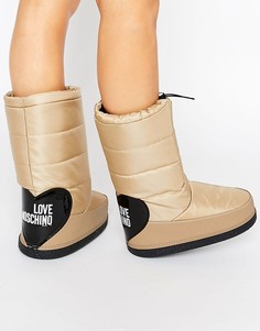 Бежевые зимние сапоги Love Moschino - Бежевый