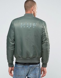 Двусторонняя куртка‑пилот с принтом на спине HUF MA1 - Зеленый