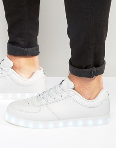 Низкие кроссовки с подсветками LED Wize & Ope - Серый
