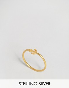Позолоченное кольцо с якорем Dogeared - Золотой