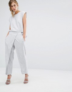 Приталенные брюки с запахом спереди Parallel Lines - Серый