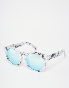 Круглые солнцезащитные очки с зеркальными стеклами Quay High Emotion - Белый