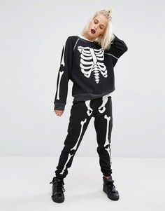 Джоггеры с принтом рентгеновский снимок Wildfox Halloween - Черный