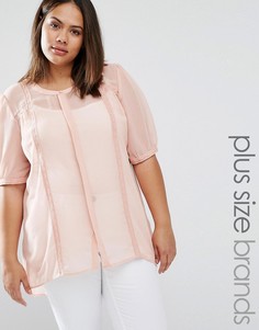 Блузка с кружевными вставками Junarose Nikka - Розовый