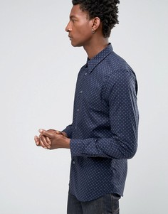 Темно-синяя строгая рубашка в горошек Paul Smith - Темно-синий