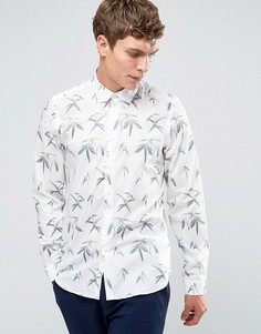 Белая рубашка слим с принтом листья Paul Smith - Белый