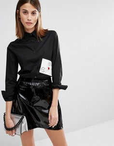 Рубашка с карманом в виде конверта Love Moschino - Черный