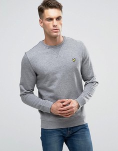 Серый меланжевый свитшот с логотипом Lyle & Scott - Серый