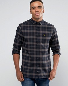 Черная фланелевая рубашка классического кроя в клетку Lyle & Scott - Черный