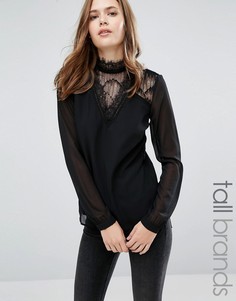Блузка с кружевной вставкой Vero Moda Tall - Черный