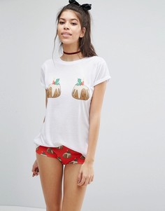 Пижамный комплект с принтом рождественских кексов Boohoo - Мульти
