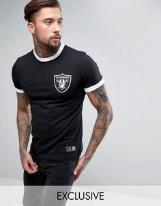 Удлиненная футболка Majestic Raiders Ringer эксклюзивно для ASOS - Черный