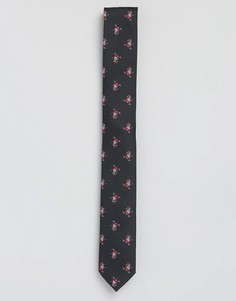 Новогодний галстук с узором в виде Санты ASOS - Черный