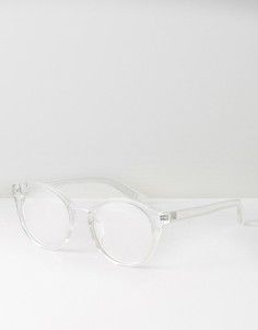 Круглые очки с прозрачными стеклами и оправой ASOS - Черный