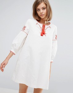 Парусиновое платье с вышивкой Vanessa Bruno Athe - Белый
