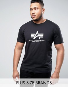 Черная футболка классического кроя с логотипом Alpha Industries PLUS - Черный
