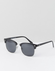 Солнцезащитные очки в стиле ретро в черной оправе New Look - Черный